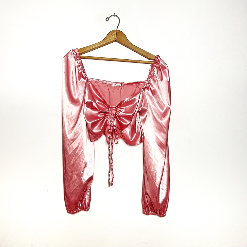Carmin | Pink Satin Crop Top